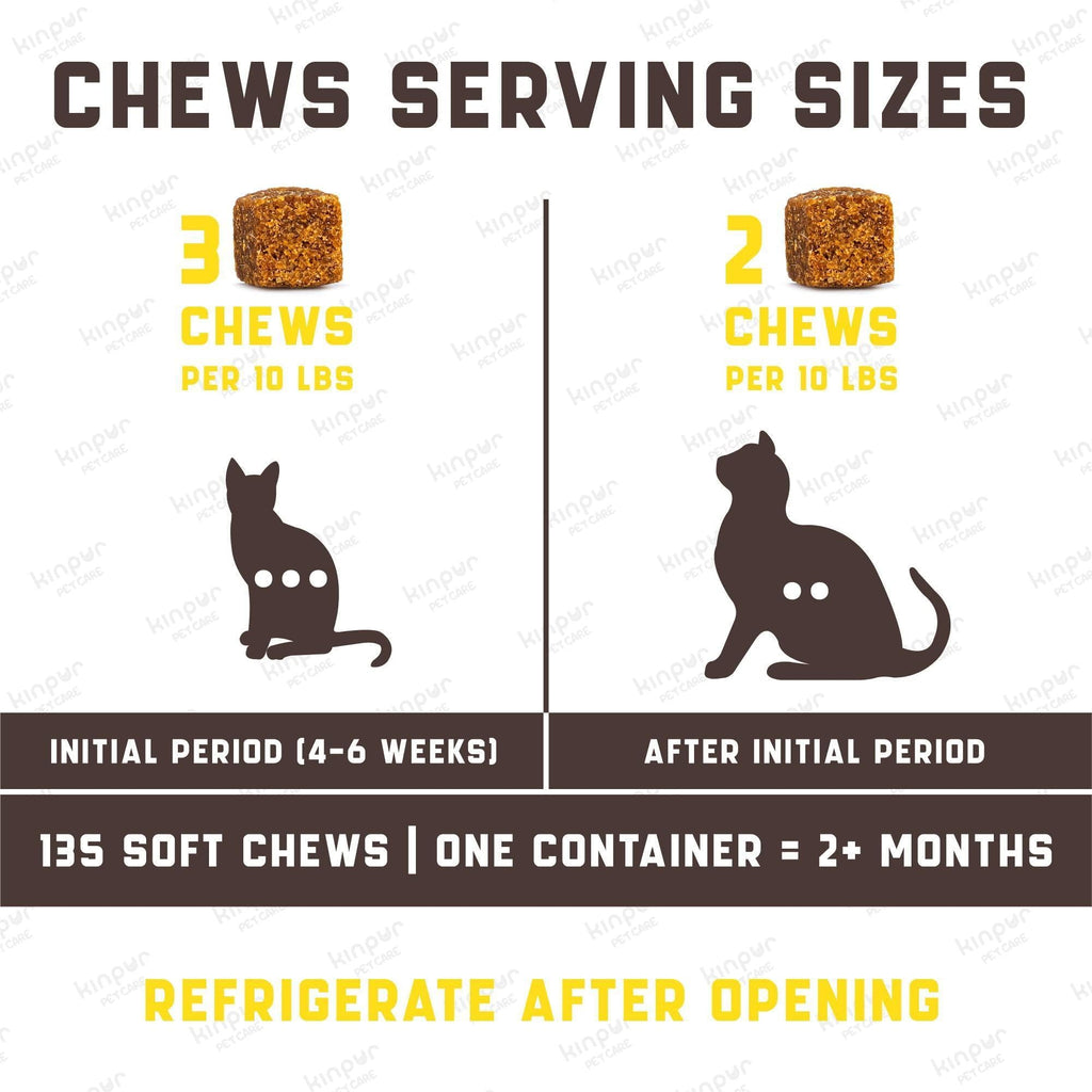 Hip & Joint Support Chews for Cats - Glucosamine, MSM & Chondroitin, 135 Count