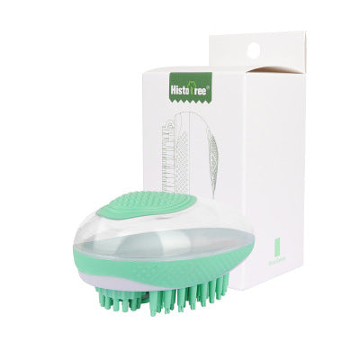2-in-1 Silicone Pet Bath Brush with Shampoo Dispenser