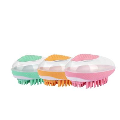2-in-1 Silicone Pet Bath Brush with Shampoo Dispenser