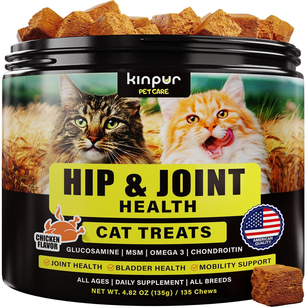 Hip & Joint Support Chews for Cats - Glucosamine, MSM & Chondroitin, 135 Count