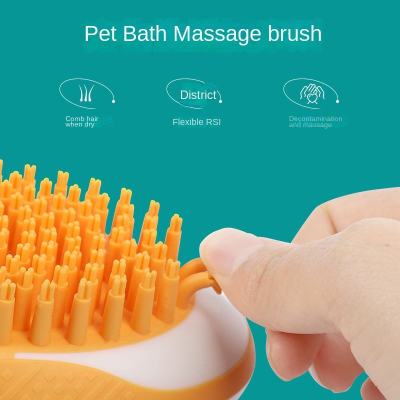 2-in-1 Silicone Pet Bath Brush with Shampoo Dispenser