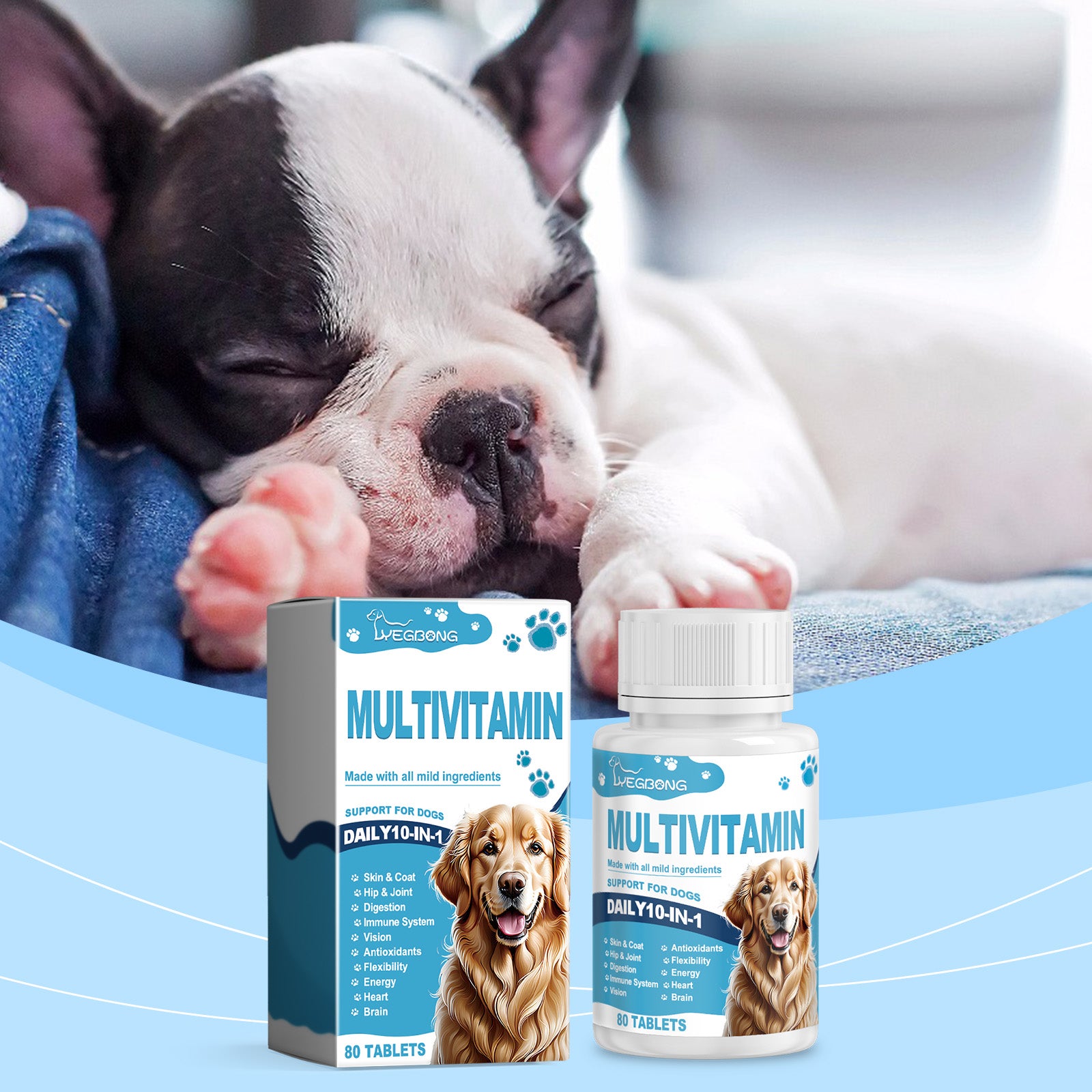 Multivitamin Tablets for Dogs and Cats, 80 Count