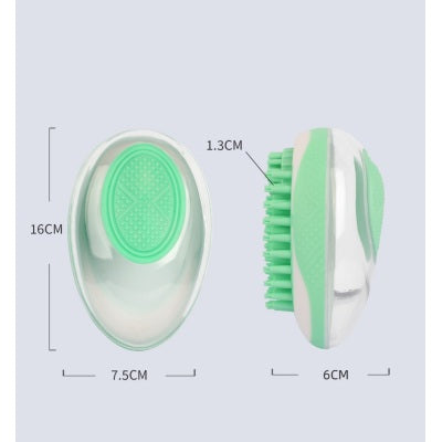 2-in-1 Silicone Pet Bath Brush with Shampoo Dispenser