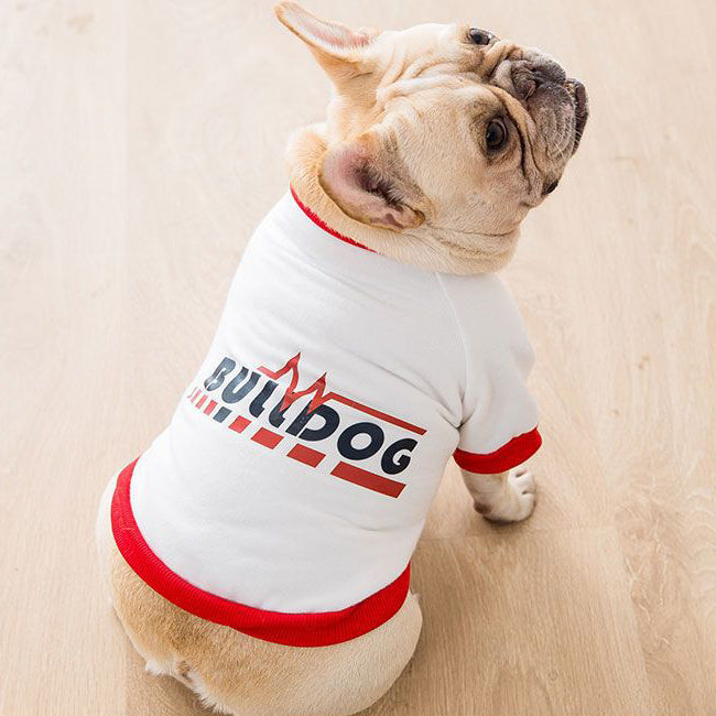 Bulldog Graphic Print Dog Hoodie, Lightweight