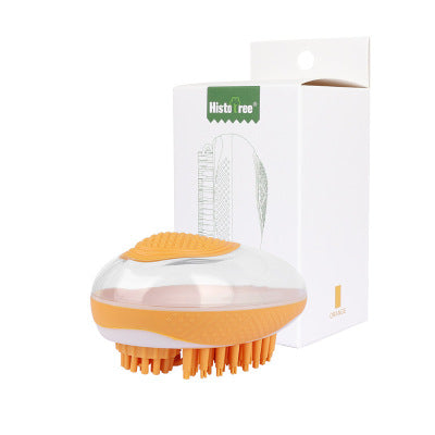 2-in-1 Silicone Pet Bath Brush with Shampoo Dispenser