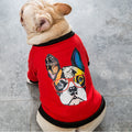 Bulldog Graphic Print Dog Hoodie, Lightweight
