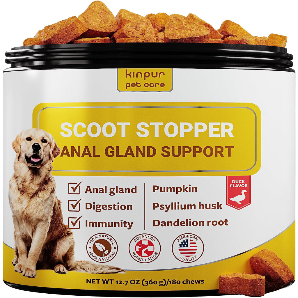 Scoot Stopper - Anal Gland Support Chews for Dogs, 180 Count